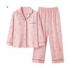 Autumn Winter Faux Cotton Sleepwear Long Sleeves Long Pants Homewear Fashion Women Pajamas Turn-down Collar Pajama