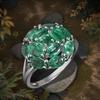 Light luxury 925 sterling silver ring real gemstone Natural oval zambia Emerald fine jewelry elegant and noble gift for women