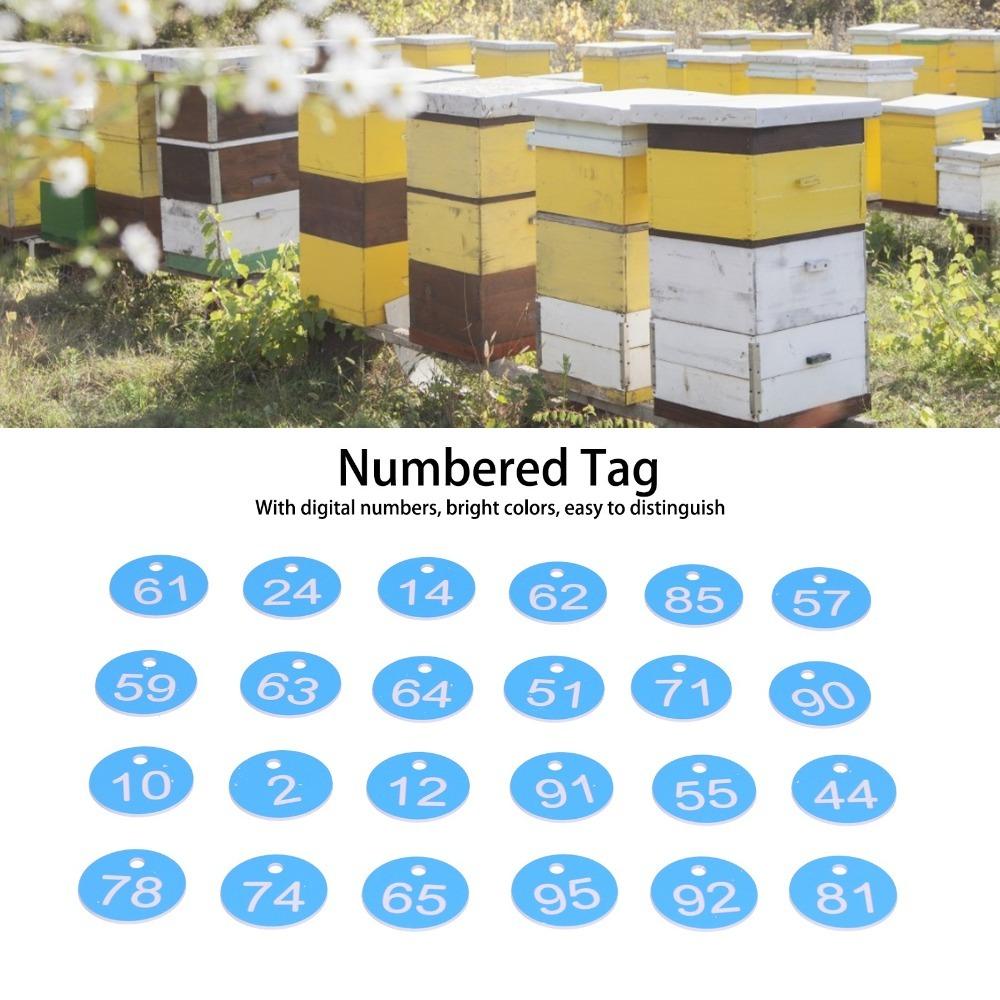 100Pcs Hole Design Beehive Signs ABS Farm Labels Long Service Beekeeping Accessories  Beekeeping синий
