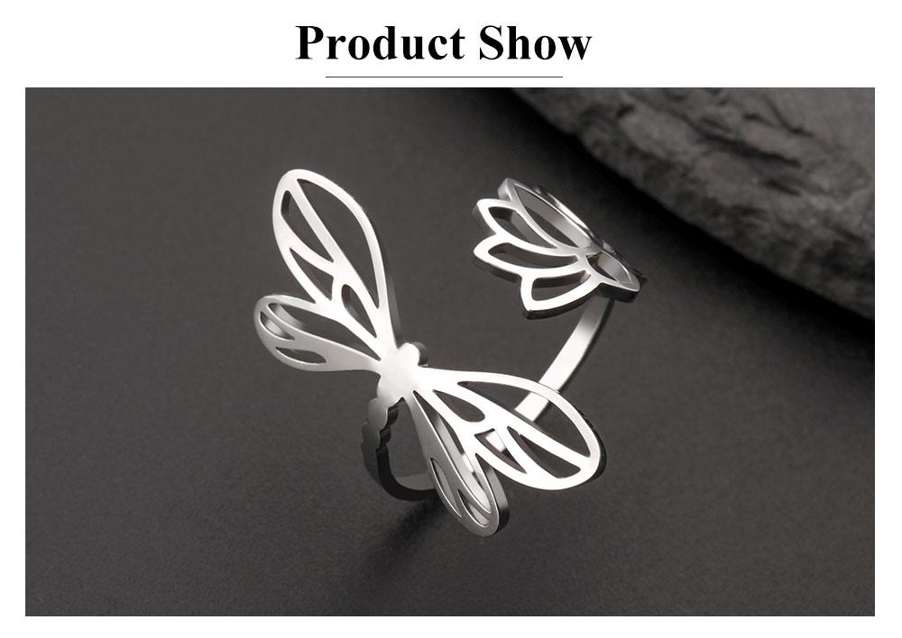 Cazador Adjustable Dragonfly Lotus Women's Ring Stainless Steel Jewelry Gold Color Finger Rings Gift 2026 Trend Wholesale New