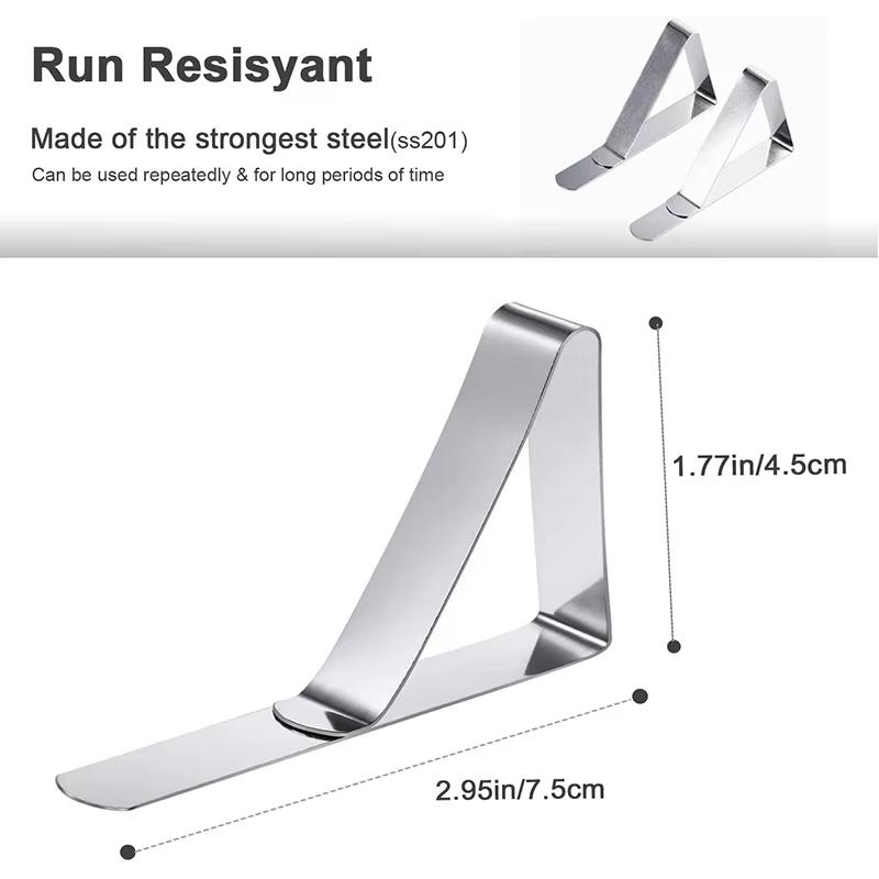 Tablecloth Clips Stainless Steel Picnic Table Clip Heavy Duty Table Cloth Cover Clamps Table Cloth Holders Ideal YY219