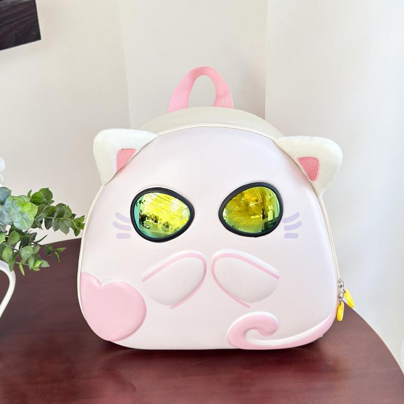 Stylish And Lightweight Childrens Backpack With Charming Cat Image Ideal Preschool For