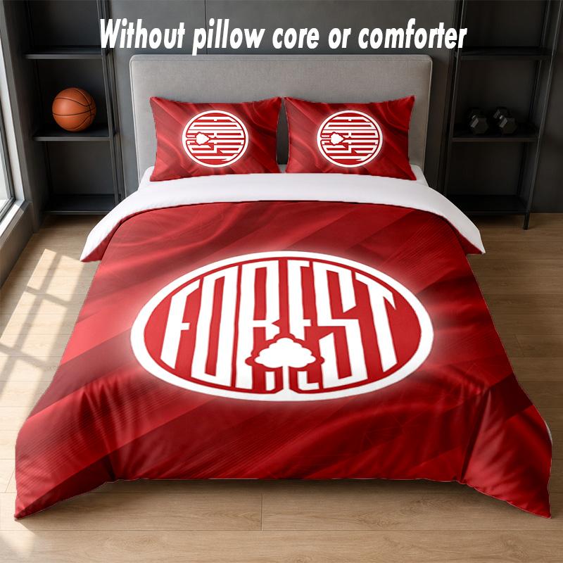 Nottingham Forest Design Bett Bettwäsche-Set 1 Bettbezug + 2 Kissenbezüge Weich Atmungsaktiv Haushalt Bettwäsche