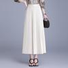 Plisowana spódnica A-line długa z gumką w pasie - Wszechstronny koreański styl - Wiosna-Lato 2026