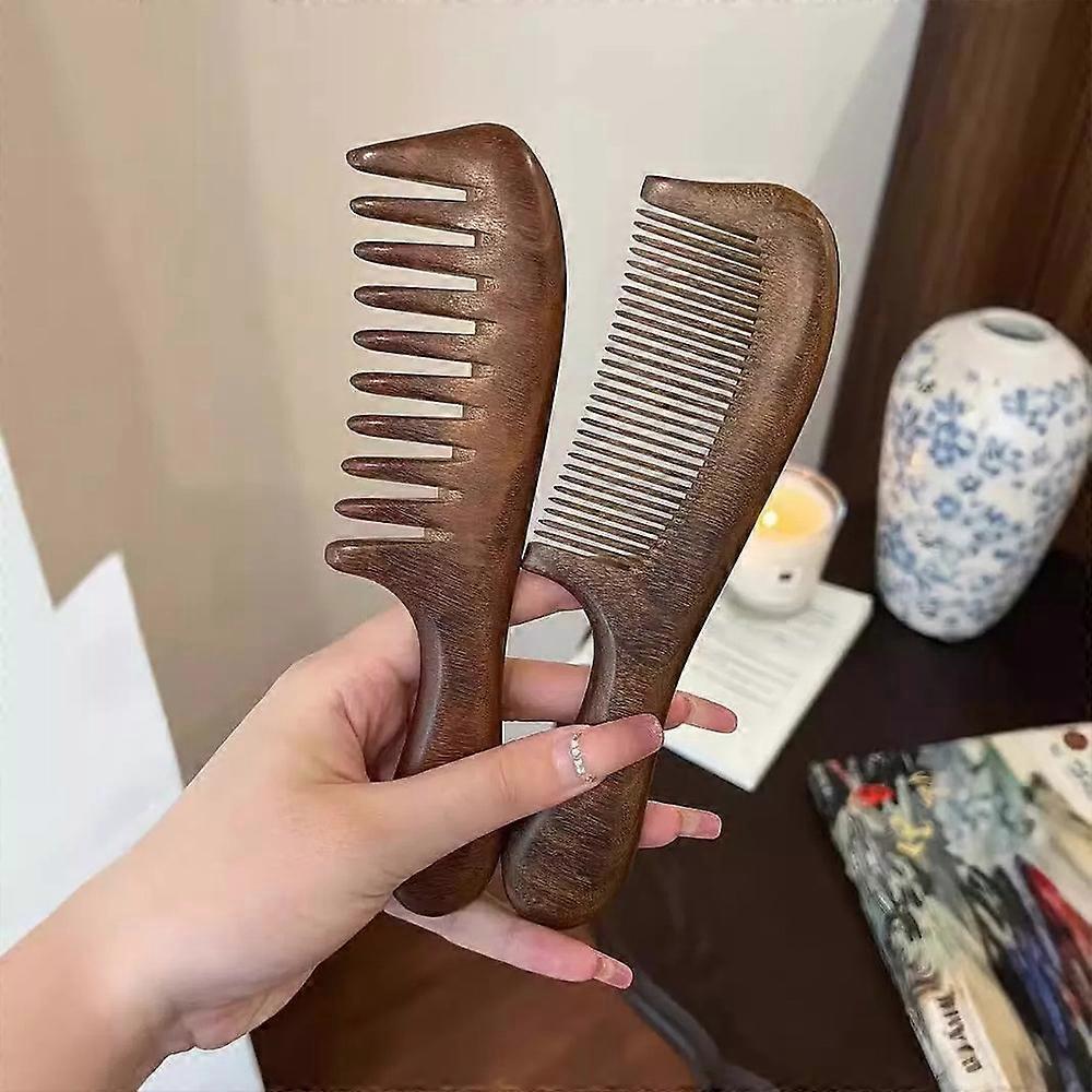 Walnut Wood Hair Comb, Walnut Wood Comb, Two-Pack Wood Hair Comb