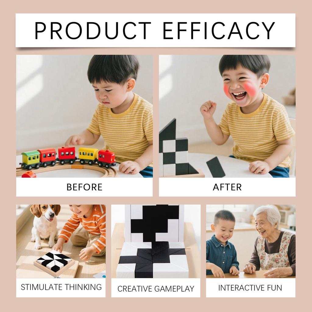 Block Puzzles, Educational Puzzle Game Blocks, Building Toy, Safe Design, Dual Color Blocks, Enhances Focus Creativity Logic