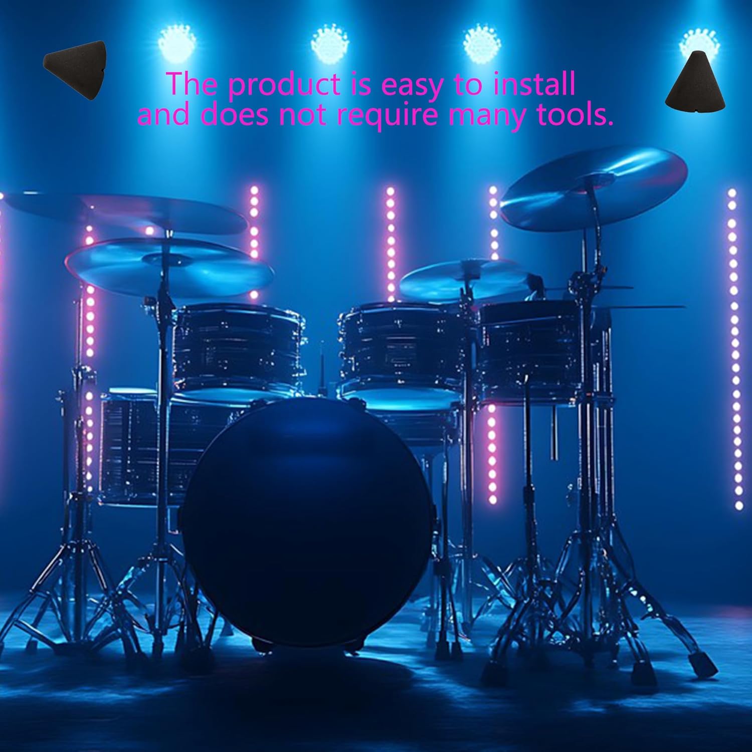 Bstinay Electronic Drum Piezo Trigger Cone Parts 1.38 x 1.46 Inch Black Pack of 2