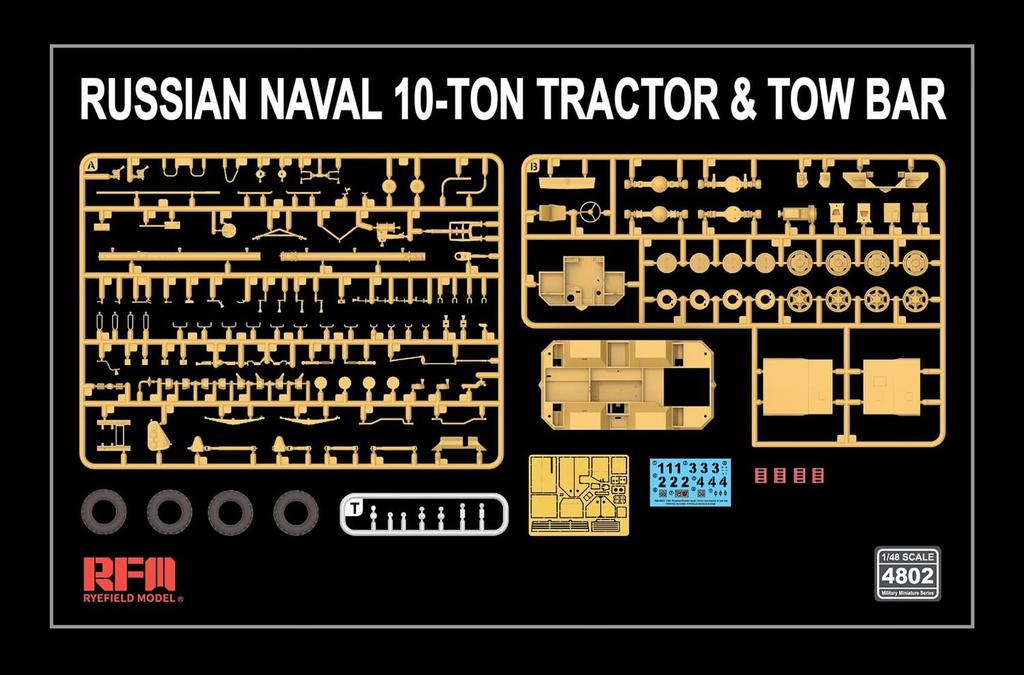 Plastikový model Rye Field, ruský 10tunový traktor, RFM4802 v měřítku 1/48