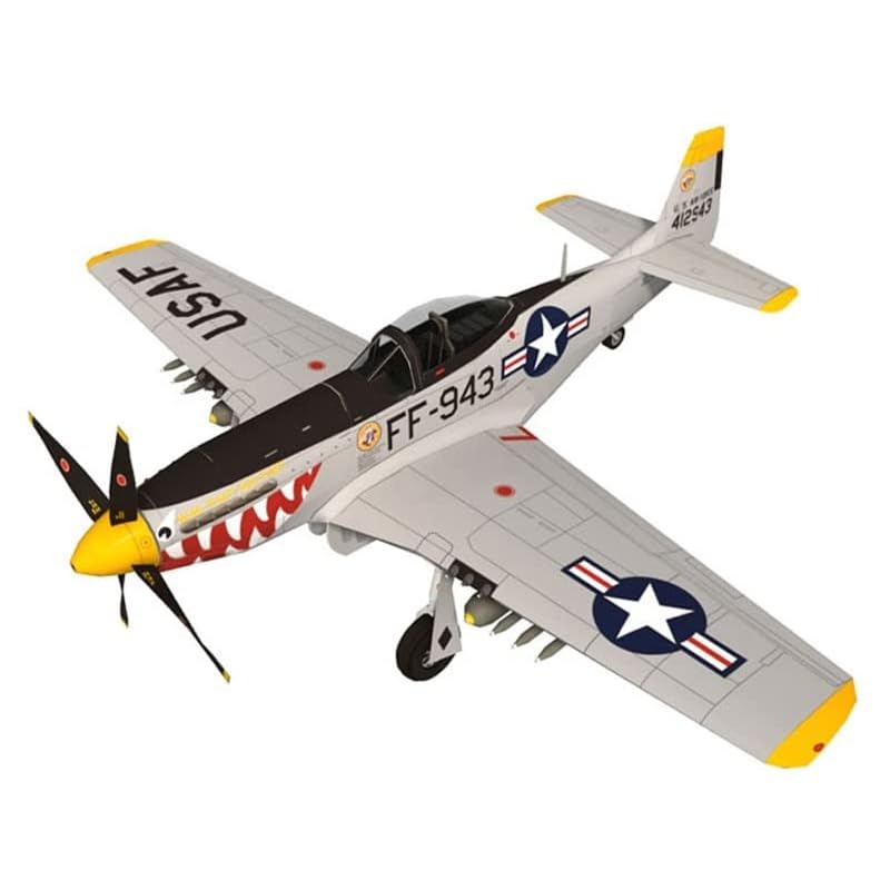 

3D assembly model paper craft fighter jet 1/33 scale (P-51D mustang bomber version)