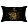 New Black Gold Series Christmas Peach Skin Print Waist Pillow Cover Home Accessories Cushion Cover Sofa Cushion Cover