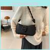 New Style Solid Color Versatile Small Square Bag Women's Bag Stylish Chain Bag Lady Wind High-quality Texture Armpit Bag