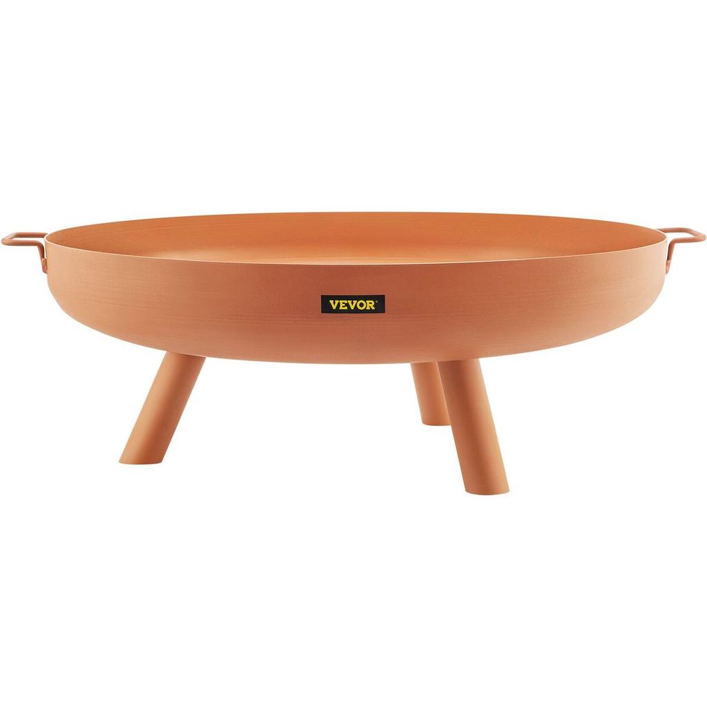 Fire Pit Bowl, 30-Inch Deep Round Carbon Steel Fire Bowl, Wood Burning for Outdoor Patios, Backyards & Camping Uses, with A Drain Hole, Portable