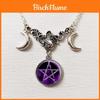 Fashion Moon Crystal Pendant Necklace For Women With Geometric Design And Cross Chain