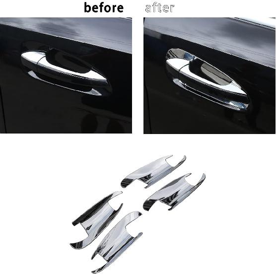 Chrome Door Handle Inserts Cup trim Fit For Mercedes-Benz C W204 GLK X204 ML GL GLS GLE Class W166 X166 2013 2014 2015 2016 2017 2018