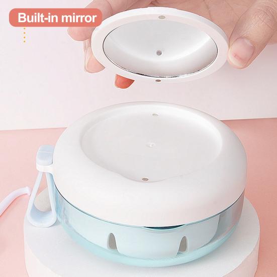Yousheng Portable Denture Case with Mirror RemovableTray Leak-proof Compact Denture Bath Storage Box for Braces