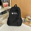 Schoolbag Solid Color Student Backpack English Cartoon Embroidery High Value School Bag Female Class Travel Commuting Versatile Backpack