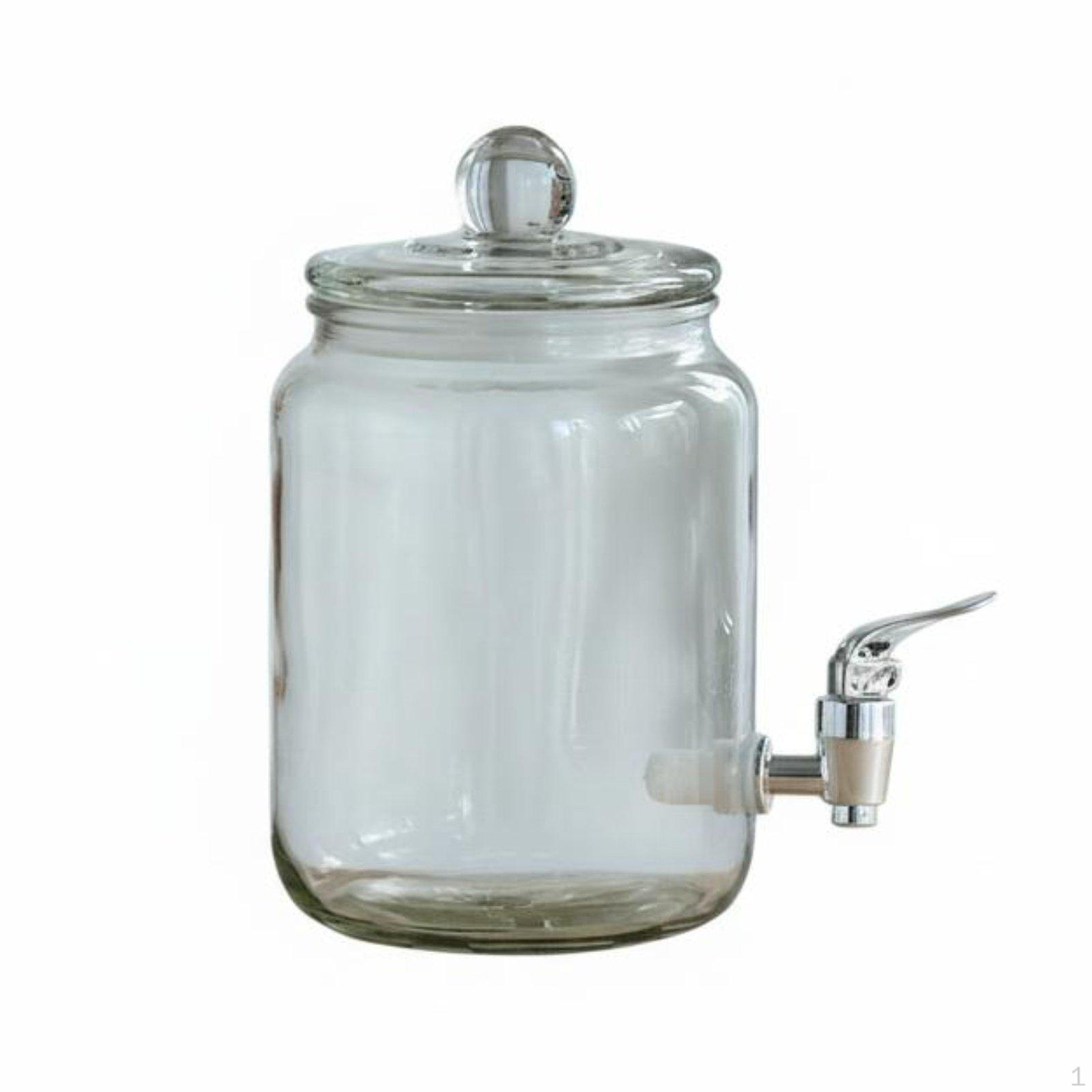 Glass Beverage Dispenser with Spigot Sealed Lid Large Capacity Drink Jar Tap Clear Design