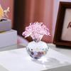 Faux Crystal Flower Figurine Forget Me Not Flower Gift for Women Sympathy Clear Glass Flower Ornaments for Valentine's Day Birthday Table Decor