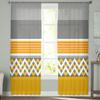 Gelbgraue Streifen geometrische Tüllvorhänge für Wohnzimmer, Küche, moderne Fensterbehandlungen, Voile-Vorhang