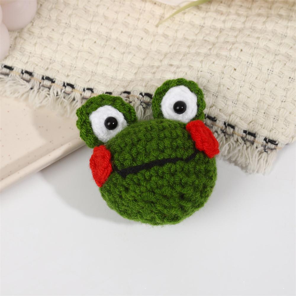 Handmade wool crocheted cartoon sunny day doll dog pig sheep chicken fox rabbit animal diy doll head key chain bag decoration