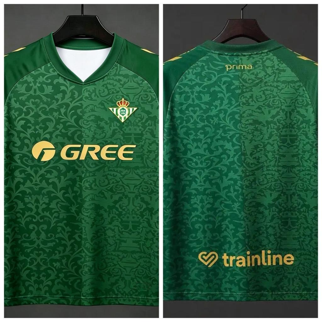 26-27 Betis Away Football Jersey T-shirt, Men Summer 3D Printed Sports Training Shirt Breathable Quick Drying Sweatshirt Shirt