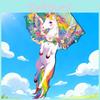 Unicorn Kite For Kids With Polyester Material And Glass Fiber Frame For Outdoor Play And Gift