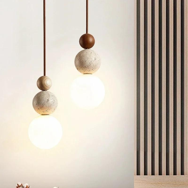 Medieval cream style pendant light bedroom bedside LED pendant light Nordic designer atmosphere restaurant small pendant light