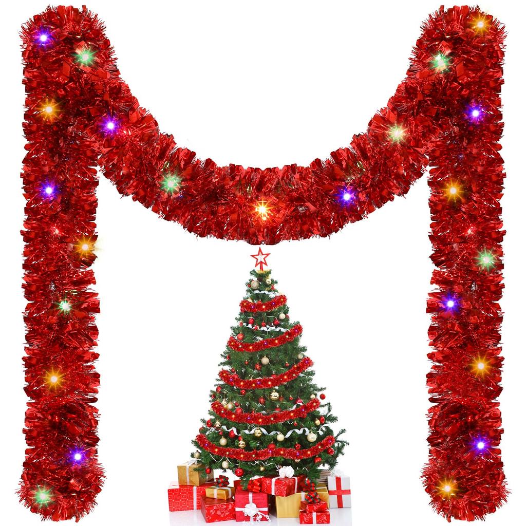 1/3pcs 5M Christmas Tinsel Garland Decorations,Indoor/Outdoor Hanging Party Decor for Tree, New Year's,Durable Festive Decor