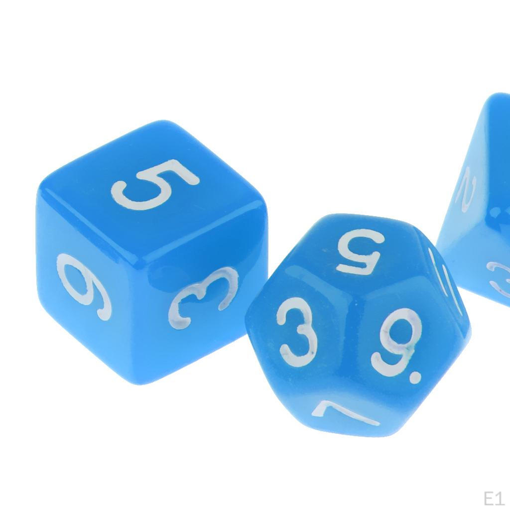 10x D Set Digital Polyhedral for DND Role Play Accessories