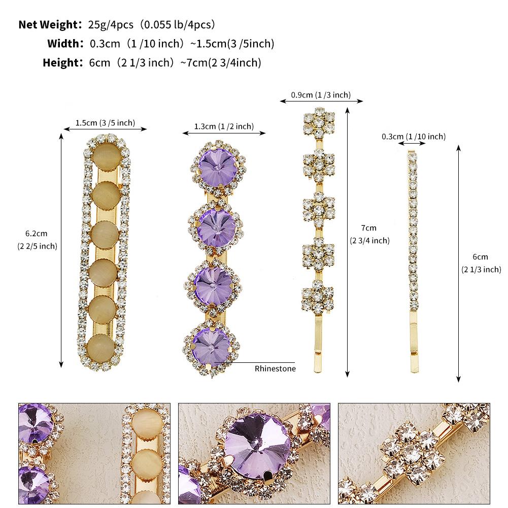 Upscale Luxurious Crystal Zircon Hair Clip Temperament Elegant Wild Hair Pins Leisure Prom Street Beat Personality Retro Hair