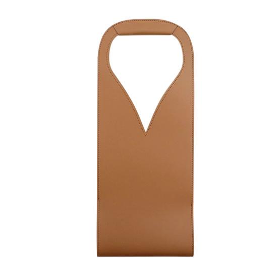 V-shaped Handle Wine Holder Faux Leather Tote Bag, Portable Carrier Pouch, Waterproof Packaging Bag Single Bottle Protector Sleeve for Champagne Beer