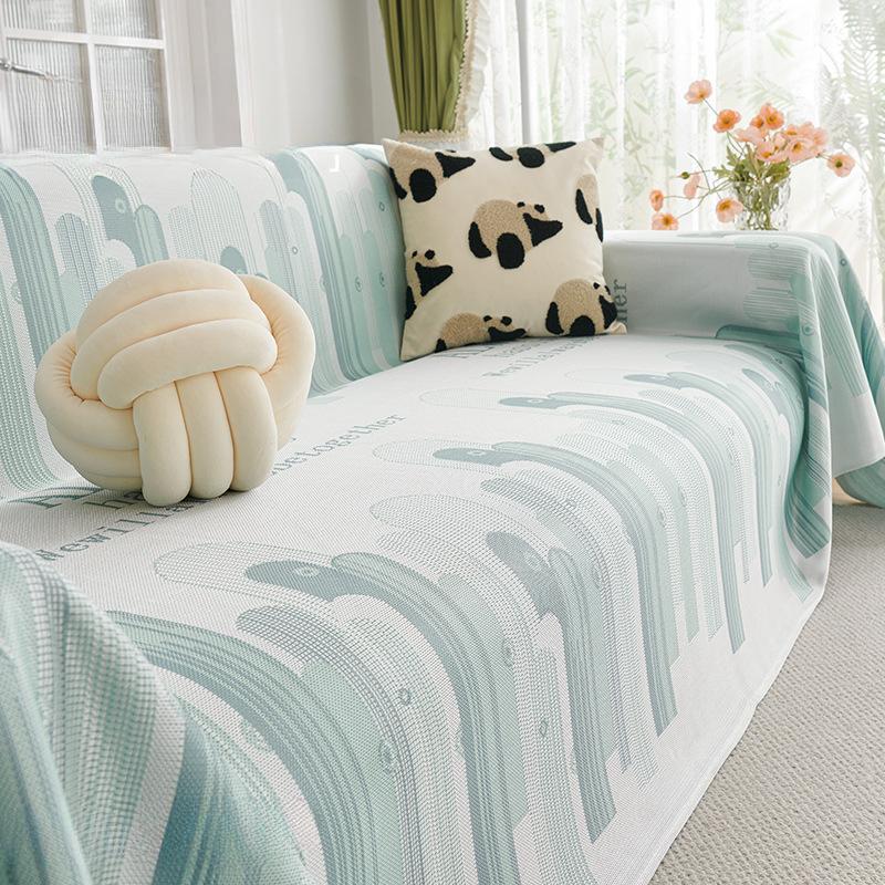 Cool Ice Silk Ins Style Sofa Towel Summer Skin-Friendly Breathable Sofa Cover Cloth Universal All-Covered Dust Cover Sets