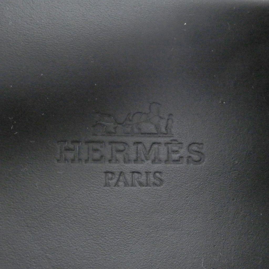 Very Good HERMES Sandals Giacomo H Logo Metal Strap Black Leather Mens 43 Used