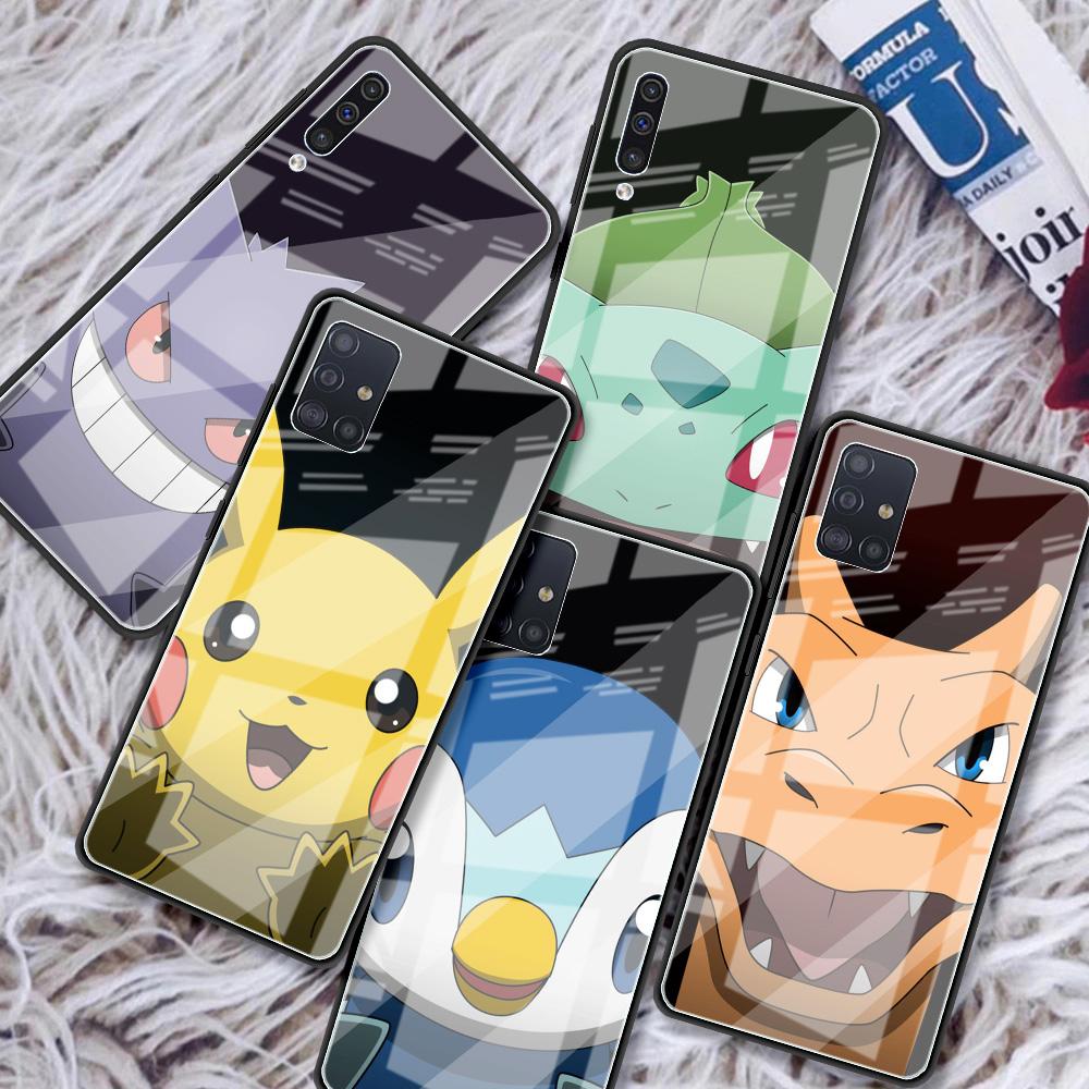 

Стеклянный чехол для Samsung Galaxy A12 A51 A52 A71 A32 A31 A21s A42 A50 M51 A41 A11 A02s A70 A30 A10 Чехол для телефона с изображением милого покемона