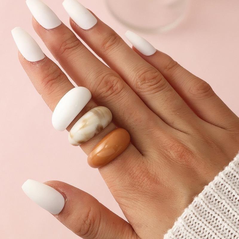 

3 шт./лот, корейские кольца из акриловой смолы, набор, эстетические модные ювелирные изделия, подарки, темпераментное кольцо для женщин Anillos Mujer