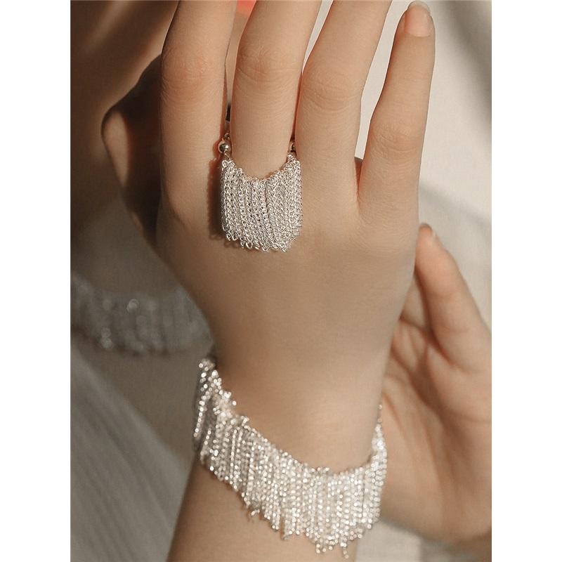Waterfall Necklace Design Tassel Earrings Female Wave Light Temperament Earrings 14K Collarbone Chain