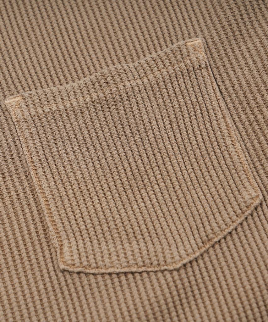 FRIZMWORKS Pigment Dyeing Waffle Pocket Tee _ Tan