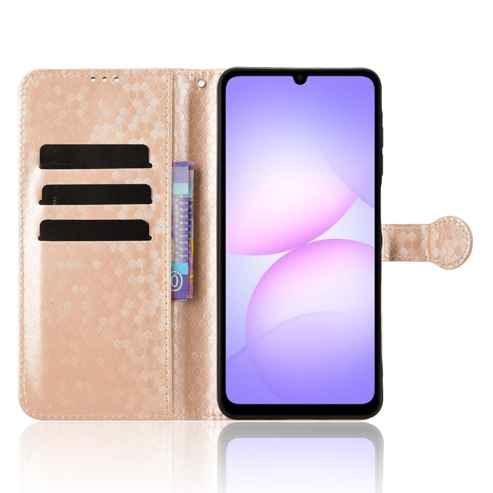 For Samsung Galaxy A07 5G/A07 4G Wallet Case Dot Pattern Imprint PU Leather Phone Cover with Wrist Strap