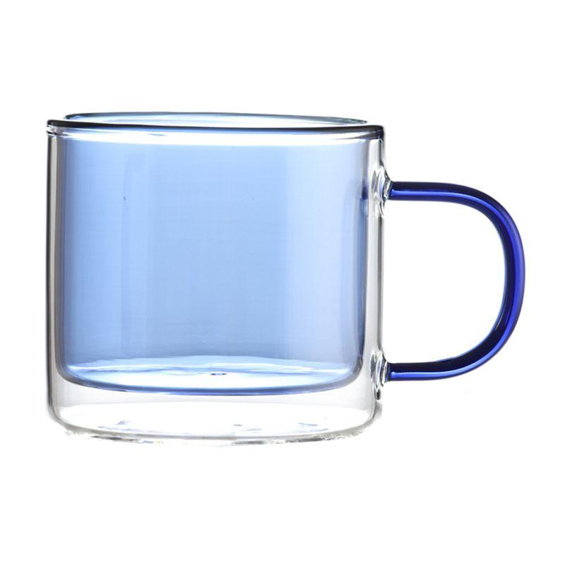 Double Glass Cup Transparent Cylindrical Coffee Cup 250ml