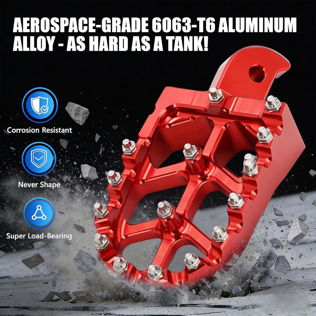 Mini Bike Foot Pegs CNC for CT200U CT200U-EX BT200X CT100U Mega Moto Trail 100cc 212cc 196cc Red,Wider MX Style Footpegs Foot Rest