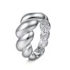 Retro Titanium Steel Lava Croissant Ring: Personalized Women's Jewelry Design