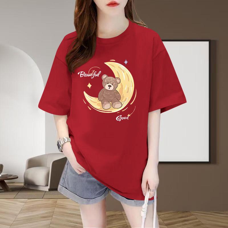 2026 European Style Plus Size Women's Cotton Short Sleeve T-shirt - Hot Selling, Loose, Slimming, Versatile, and Trendy