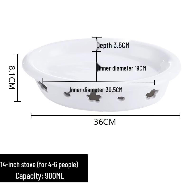 Jinmeili Ceramic Oval Dish with Alcohol Heating Plum Blossom Stove