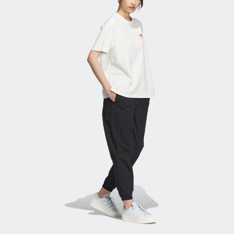 Adidas Originals Trefoil Woven Pants With Cuffed Hem Women Bottoms Black IK8630