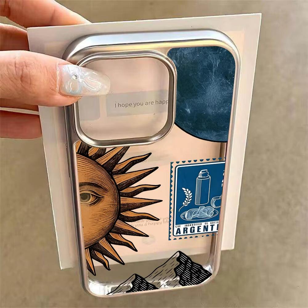 Stars and Moon Art Design Clear Phone Case For iPhone 17 Air 16 e 15 14 13 12 11 Pro Max Plus SE Plating Drop Coque Cover