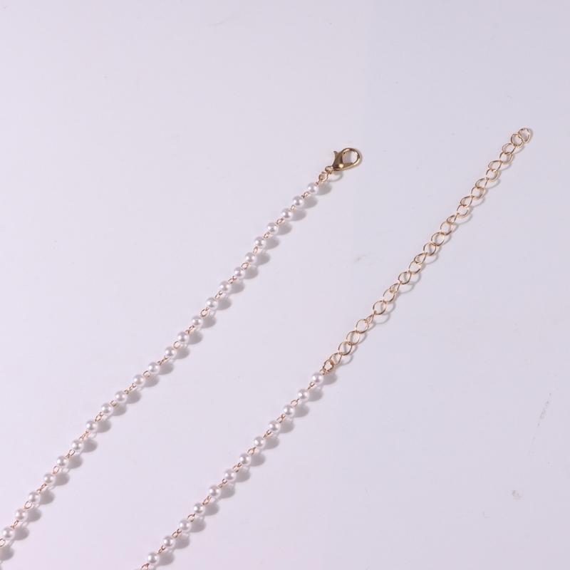 Sweet Bowknot Tassels Pendant Necklace Fashion Pearls Chain Choker Simple Collar Necklace Clavicle Chain Party Jewelry