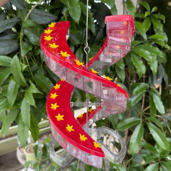Hummingbird Feeder Spiral Bird Feeder with Multiple Flower Feeding Ports Hanging Outdoor