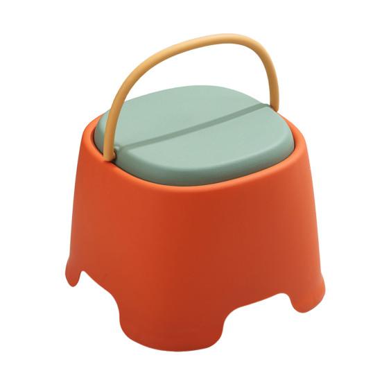 

Дитячий низький стілець з ручкою, штабельований, міцний, нековзкий, легкий підніжжя, для дому, вітальні, ванної кімнати, дитячого садка, малюків, сходинка-стілець S помаранчевий