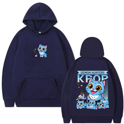 Kpop Demon Hunters Derpy Tiger Print Hoodie Man Casual Oversized Fleece Cotton Hoodies Men Women Cartoon Trend Pullover