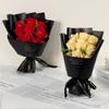 Luxury Artificial Flower Eternal Rose Bouquet 9 Heads Anniversary Soap Flower Bouquet Long Lasting Festival Gift Mother's Day